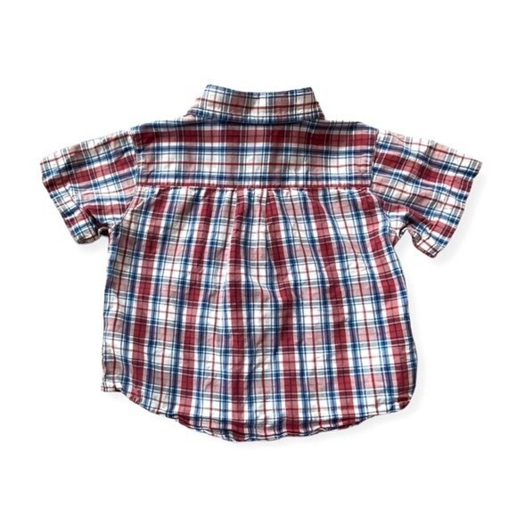 Old Navy plaid short sleeve button down size 6-12 mos - Picture 2 of 3